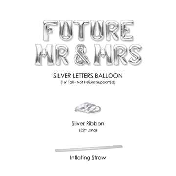 PartyForever Silver FUTURE MR & MRS Balloon Banner