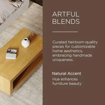 Maven Lane Artemis Large 2 Tier Contemporary Rectangle Wooden Center Coffee Table with Shelf Storage for Living Room in Refined Natural Finish