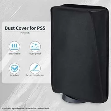 PlayVital PS5 Black Nylon Dust Cover for Ultimate Protection