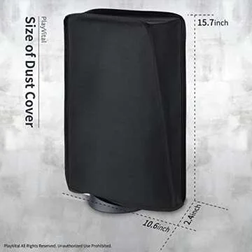 PlayVital PS5 Black Nylon Dust Cover for Ultimate Protection