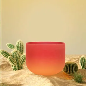 TOPFUND Red Orange C Note Singing Bowl for Meditation
