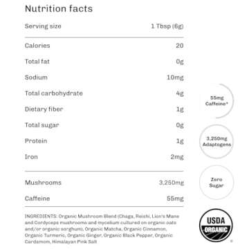 MUDWTR Matcha Mushroom Blend - Organic Energy Drink with Adaptogenic Benefits