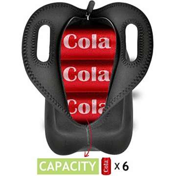 yookee home Black Lunch Bag, Insulated Lunch Box, Thick and Reusable Thermal Lunch Tote Bag, Small Neoprene Lunchbags with Zipper for Adults Kids Nurse Teacher School Work Outdoor Travel Picnic