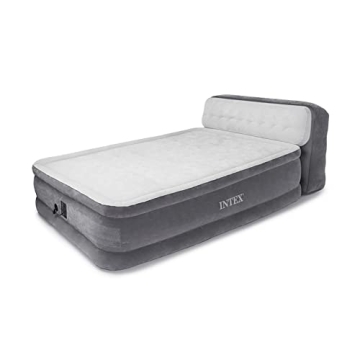 Intex Ultra Plush Inflatable Queen Air Mattress with Headboard
