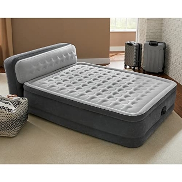 Intex Ultra Plush Inflatable Queen Air Mattress with Headboard