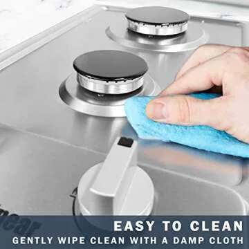 Karinear 12" Gas Cooktop 2 Burners, Drop-in Portable Stainless Steel Gas Stove Top for LPG/NG Dual Fuel, 2 Burner Propane Cooktop with FFD, Gas Hob for RV, Kitchen, Apartment, Outdoor, Easy to Clean