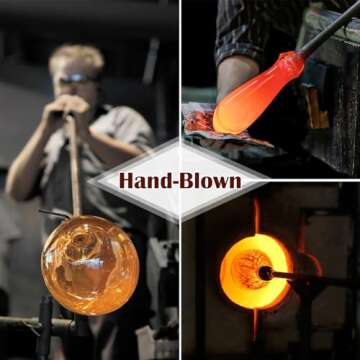 Physkoa Amber Wine Glasses Set of 6-15oz Hand-Blown Long Stem Wine Glasses Unique Wine Glasses Gift For Bar Party Christmas