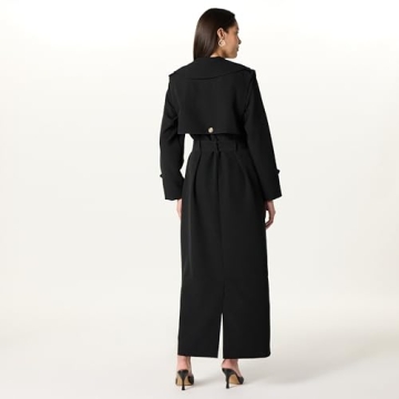 The Drop Women’s Stretch Limo Convertible Maxi Trench Coat, XXL, Plus Size