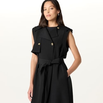 The Drop Women’s Stretch Limo Convertible Maxi Trench Coat, XXL, Plus Size