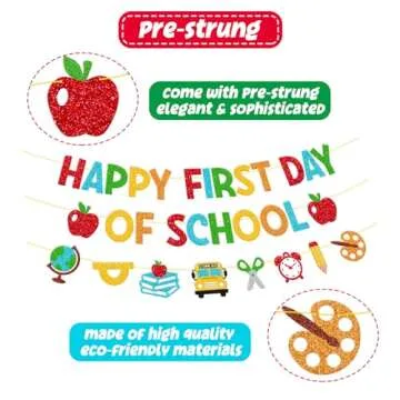 Happy First Day of School Banner for Kids Celebrations