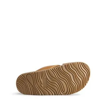 DREAM PAIRS Women's SDSS2224W Crisscross Open Toe Slide Sandals Flat Comfort Slip on Sandals Brown Size 6