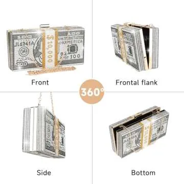 LoveWLC Women Dollar Handbag Money Clutch Purse Grey Money Purses Bag for Women