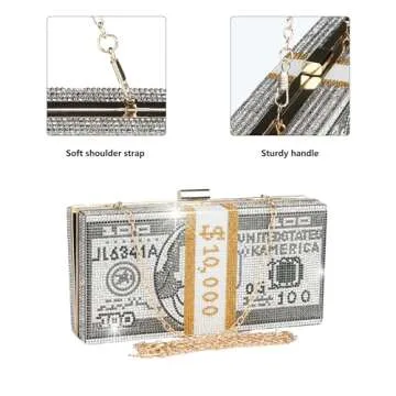 LoveWLC Women Dollar Handbag Money Clutch Purse Grey Money Purses Bag for Women