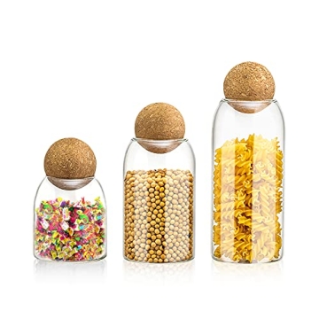 Elegant Kitchen Storage Jar Set - Durable Glass Containers