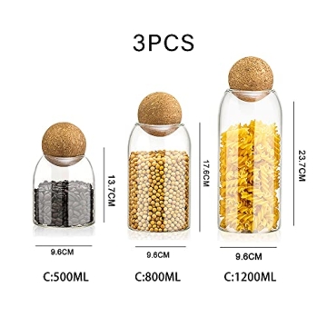 Elegant Kitchen Storage Jar Set - Durable Glass Containers