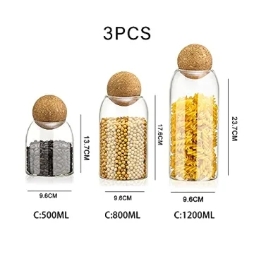 Elegant Kitchen Storage Jar Set - Durable Glass Containers