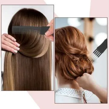 Lift Teasing Combs Set - 3 Black Styling Combs for Women