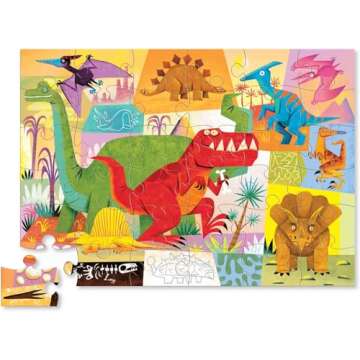Crocodile Creek 36-Piece Dinosaur Jigsaw Floor Puzzle - Fun & Educational!