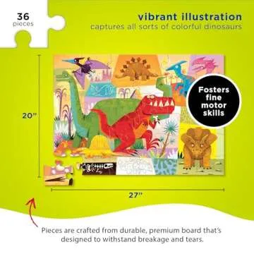 Crocodile Creek 36-Piece Dinosaur Puzzle for Kids