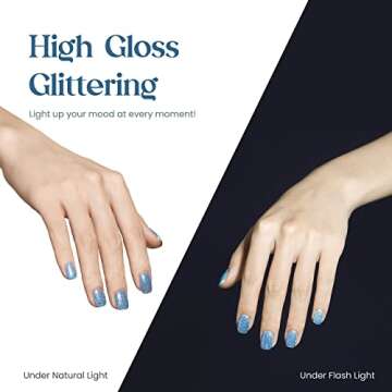 Beetles Deep Ocean Blue Glitter Gel Nail Polish 15ml