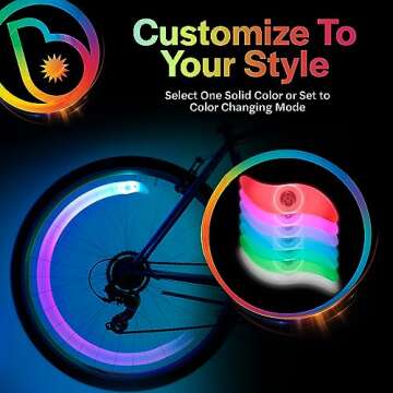 Brightz Color Changing LED Bike Spoke Lights - 2-Pack for Kids & Adults - Fun Bicycle Accessories
