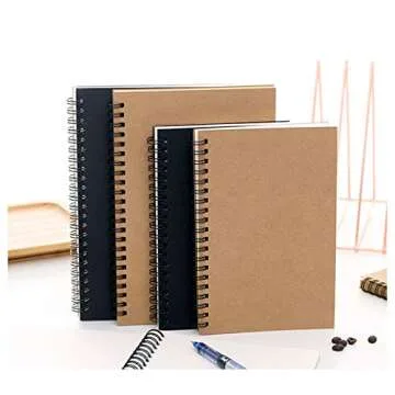 ALIMITOPIA Spiral Notebook Joural,Wirebound Sketch Book NotePad Diary Memo Planner,A6 Size & 60 sheets (Ruled Pages)