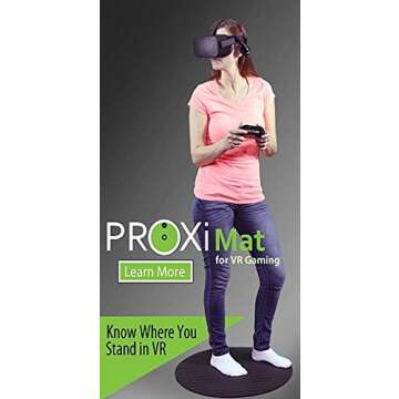 ProxiMat tm 36G Virtual Reality Gamers Advantage Chaperone Safety Mat Large Standing 8' to 10' Room Scale for HTC Vive, Oculus Rift, Playstation VR PSVR, TPCast, DisplayLink, Firewall Zero Hour