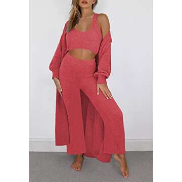 VamJump 3 Piece Cozy Fuzzy Outfit Set for Women