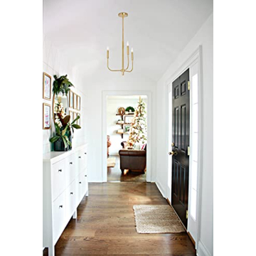 Elegant 3-Light Farmhouse Chandelier in Gold Finish