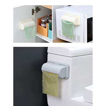 gofidin 2pcs Trash Bag Dispenser Roll Holder, Wall Mounted Storage Boxes Bathroom Supplies Plastic Bags Container Home Storage Organization