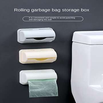 gofidin 2pcs Trash Bag Dispenser Roll Holder, Wall Mounted Storage Boxes Bathroom Supplies Plastic Bags Container Home Storage Organization