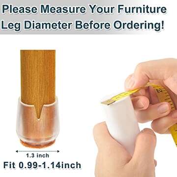32 Pcs Chair Leg Covers, Chair Leg Protectors, Chair Leg Caps, Chair Floor Protectors for Hardwood t...