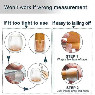 32 Pcs Chair Leg Covers, Chair Leg Protectors, Chair Leg Caps, Chair Floor Protectors for Hardwood to Prevent Floor Scratches and Reduce Noise, Fit 1"-1.14"