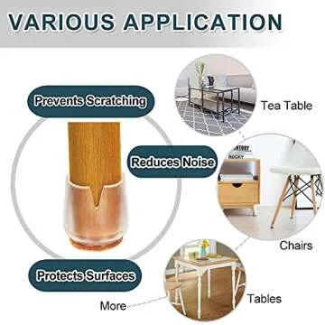 32 Pcs Chair Leg Covers, Chair Leg Protectors, Chair Leg Caps, Chair Floor Protectors for Hardwood to Prevent Floor Scratches and Reduce Noise, Fit 1"-1.14"