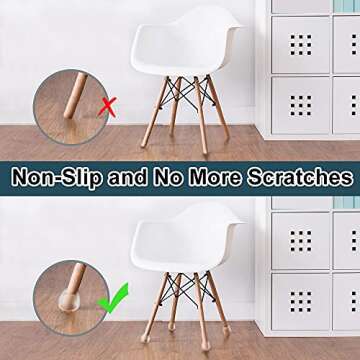 32 Pcs Chair Leg Covers, Chair Leg Protectors, Chair Leg Caps, Chair Floor Protectors for Hardwood to Prevent Floor Scratches and Reduce Noise, Fit 1"-1.14"