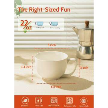 Sweese 22oz Large Coffee Mugs Set of 4