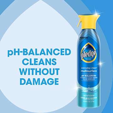 Pledge Everyday Clean Multi Surface Cleaner Spray, pH Balanced to Clean 101 Surfaces, Rainshower Scent, 9.7 oz (Pack of 3)