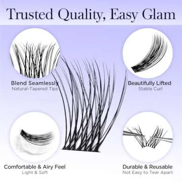BEYELIAN Lash Clusters, 168 Pcs Individual Cluster Lashes, 10-16mm C Curl DIY Eyelash Extension Super Thin Band Resuable Soft Glue Bonded Lash Extensions (Style3 0.07 Mix Black Band)