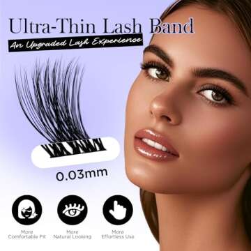 BEYELIAN Lash Clusters, 168 Pcs Individual Cluster Lashes, 10-16mm C Curl DIY Eyelash Extension Super Thin Band Resuable Soft Glue Bonded Lash Extensions (Style3 0.07 Mix Black Band)