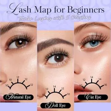 BEYELIAN Lash Clusters, 168 Pcs Individual Cluster Lashes, 10-16mm C Curl DIY Eyelash Extension Super Thin Band Resuable Soft Glue Bonded Lash Extensions (Style3 0.07 Mix Black Band)