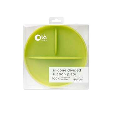 Olababy 100% Silicone Suction Plate | Toddler Plates With Suction | Divided Plates For Kids | Self Feeding Baby Essentials | Food Grade Silicone | Baby Registry Must Haves | Microwave Dinner Plates