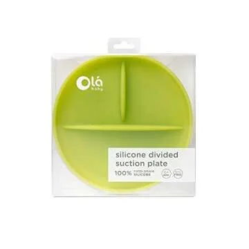 Olababy 100% Silicone Suction Plate | Toddler Plates With Suction | Divided Plates For Kids | Self Feeding Baby Essentials | Food Grade Silicone | Baby Registry Must Haves | Microwave Dinner Plates