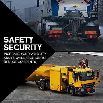 Xprite COB LED Amber Rooftop Strobe Beacon Lights w/Magnetic Base 19 Flashing Pattern, Safety Warnin...