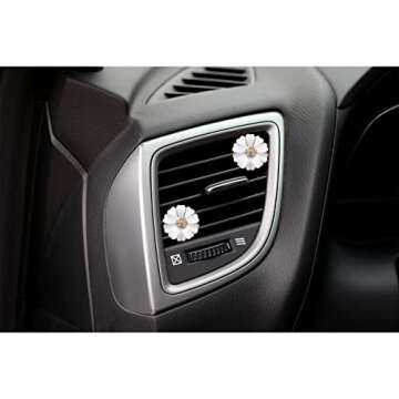 6 Pcs Cute daisy Car Interior Accessories for Car Air Freshener Clips Outlet Freshener Perfume Car Air Conditioner Vent Decorations Office Home Aromatherapy Decor Gifts for Girls Women