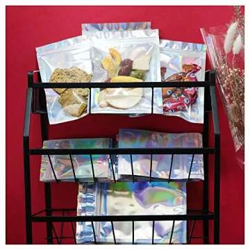 Stylish 100-Piece Holographic Smell Proof Bags
