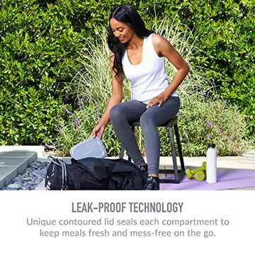 Bentgo® Fresh – Leak-Proof, Versatile 4-Compartment Bento-Style Lunch Box with Removable Divider, Portion-Controlled Meals for Teens and Adults On-The-Go – BPA-Free, Food-Safe Materials (Gray)