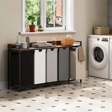 Herture Laundry Hamper with Removable Bags & Wheels