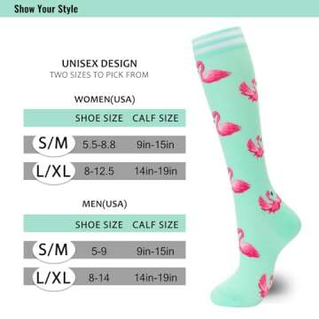 fenglaoda Compression Socks for Women Men 3 Pairs Graduated Compression Support Circulation Socks fo...
