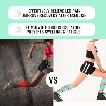 fenglaoda Compression Socks for Women Men 3 Pairs Graduated Compression Support Circulation Socks for Nurses