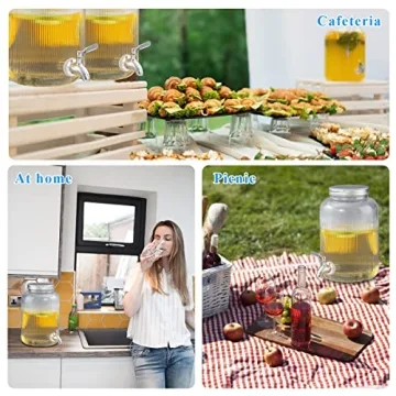 Berglander 1 Gallon Glass Drink Dispenser with Spigot